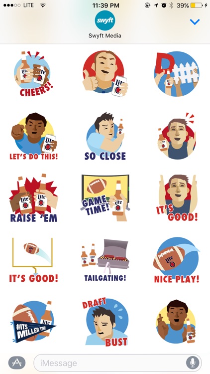 Football Stickers by Miller Lite