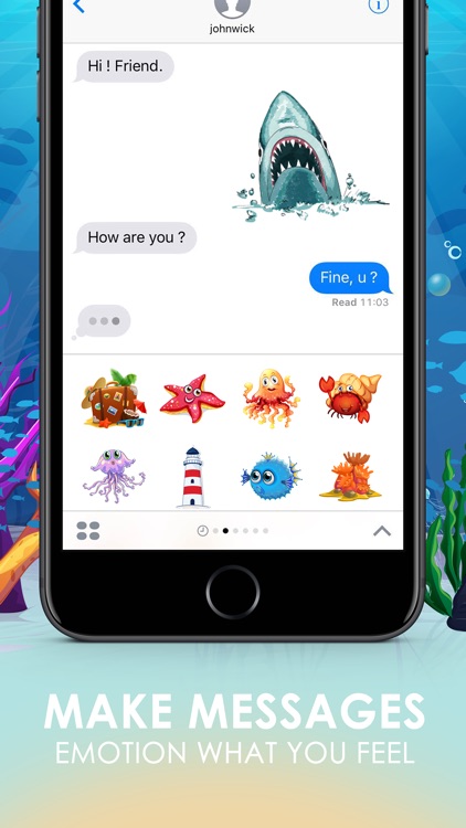 The Ocean Emoji Stickers Keyboard Themes ChatStick