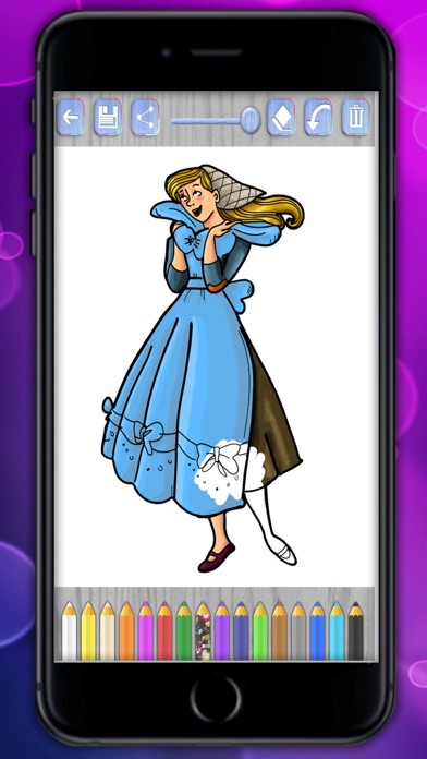 How to cancel & delete Paint Cinderella drawing in princess coloring book from iphone & ipad 1