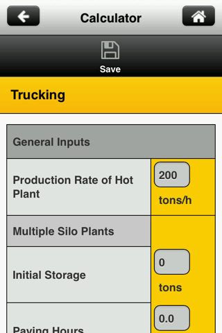 Caterpillar Paving Calculator - náhled