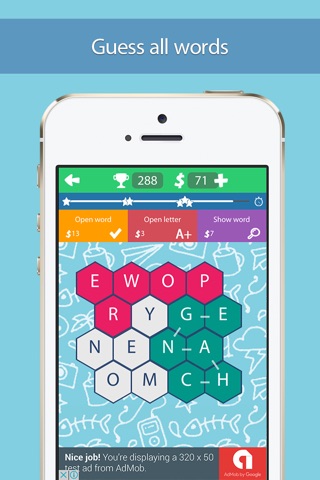 Fillwords Hexagon: Find words screenshot 3