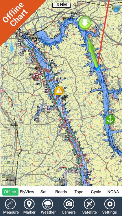 Kentucky Barkley lakes HD gps fishing spot & chart