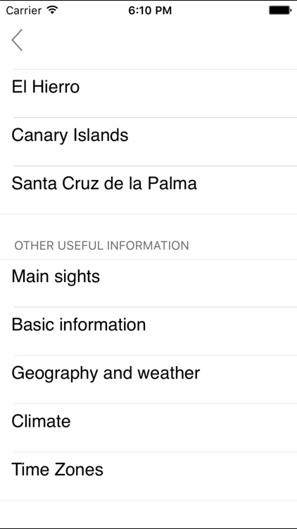 La Palma, El Hierro. Road map.