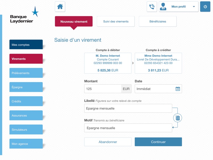 Banque Laydernier tablette screenshot-3