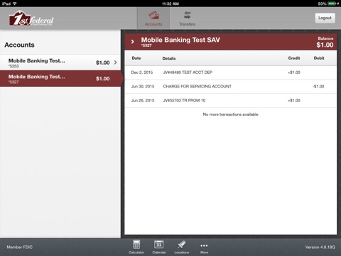 First Federal of SC, FSB for iPad screenshot 3