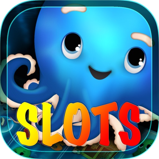 Blue Octopus Slot Machine Poker Icon
