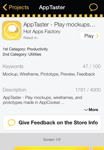 AppTaster: play apps prototyped with AppCooker screenshot 2