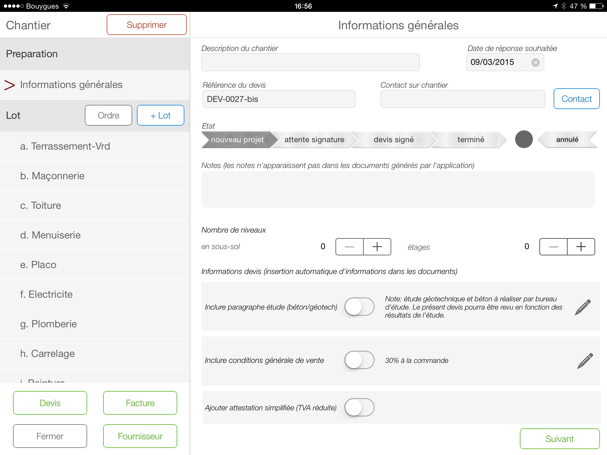 iBati Pro – app devis facture du bâtiment screenshot 3