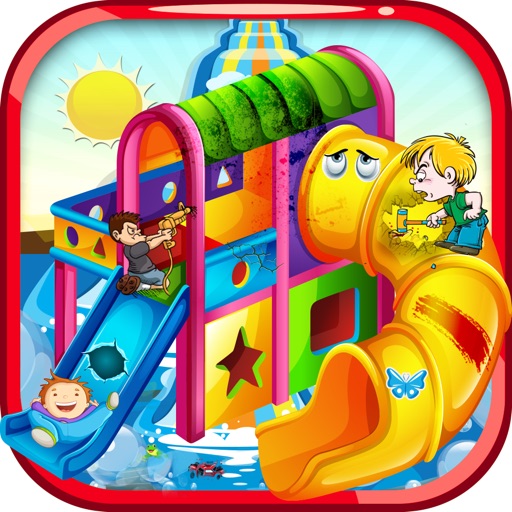 Water slide repair –Aqua amusement park dreamland icon