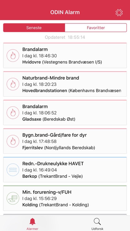 ODIN Alarm - 112 alarmer fra Beredskabsstyrelsen