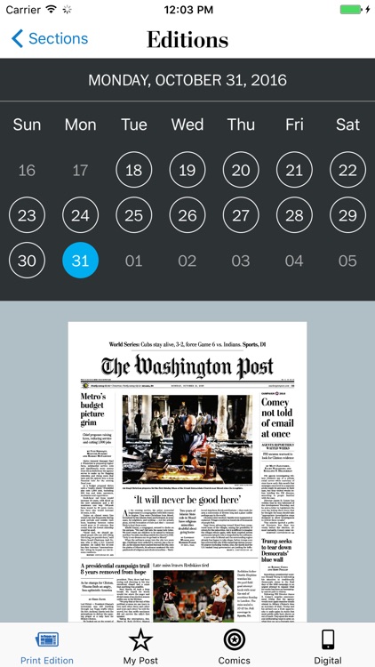 Washington Post Print Edition