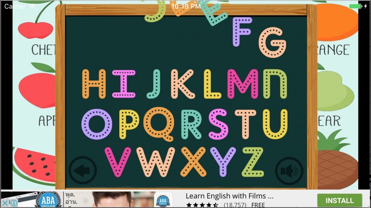 Fruit English Alphabet ABC Kids Writing Learn Easy