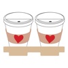 Coffee stickers - love heart friends sticker pack