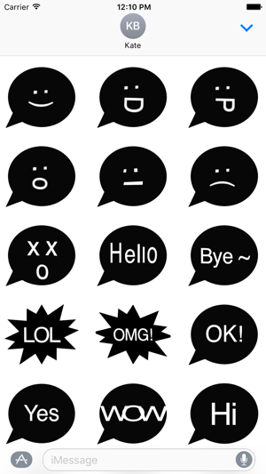 Black! Text and Emoji Stickers for iMessage(圖1)-速報App