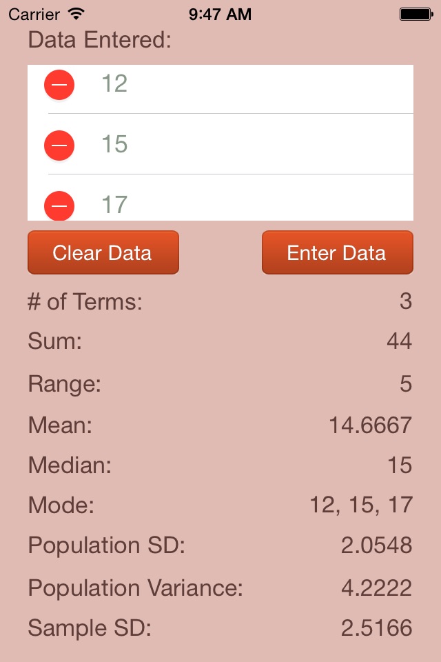 Statistics Calculator Lite screenshot 3