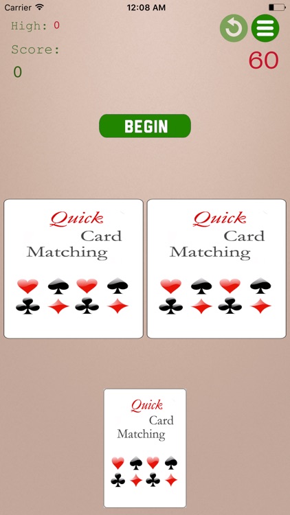 Quick Card Matching - Match Numbers,Colors,Shapes