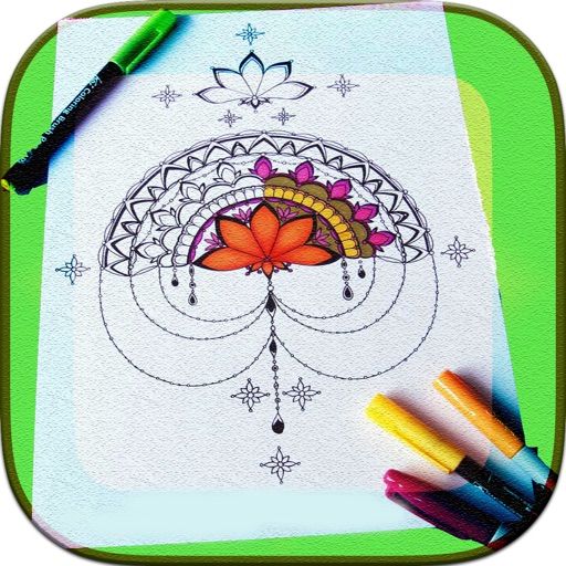 Mandala Coloring book-painting icon