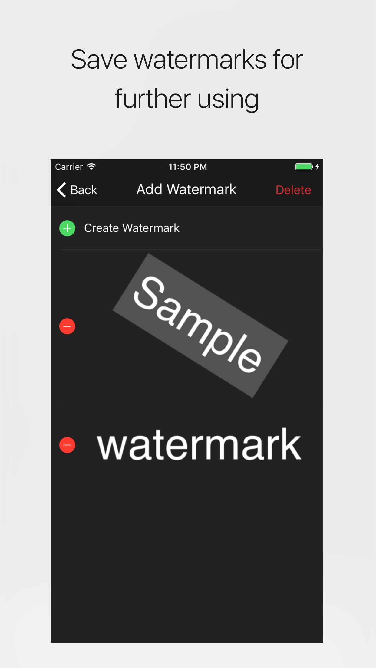 Screenshot do app StampIt - add watermark and copyright to photos