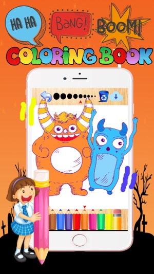 Monster happy halloween free crayon games for kids(圖2)-速報App