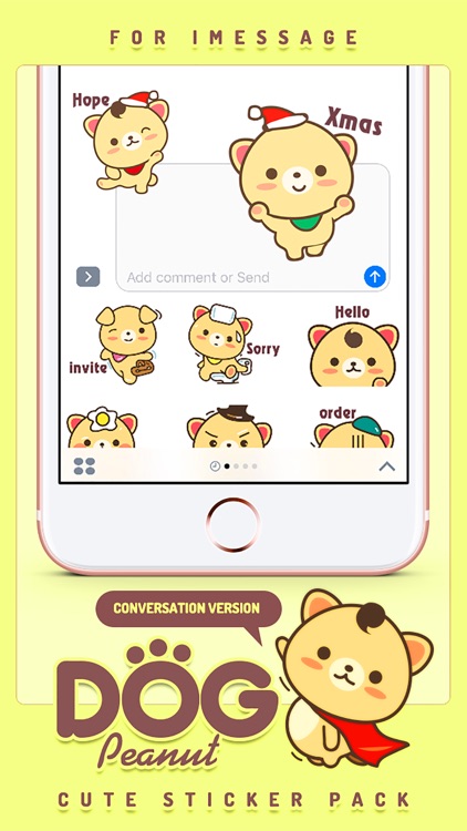 Peanut Dog Sticker - Cute Emotional & Xmas Emoji screenshot-4