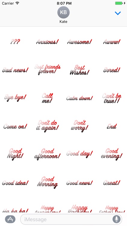 Expressions Red Grey Stickers for iMessage