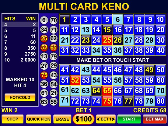 multi card keno online casino