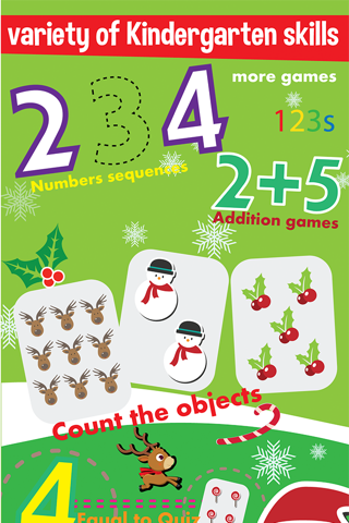 Kindergarten Smart Math - Christmas Number Games for Kids screenshot 2