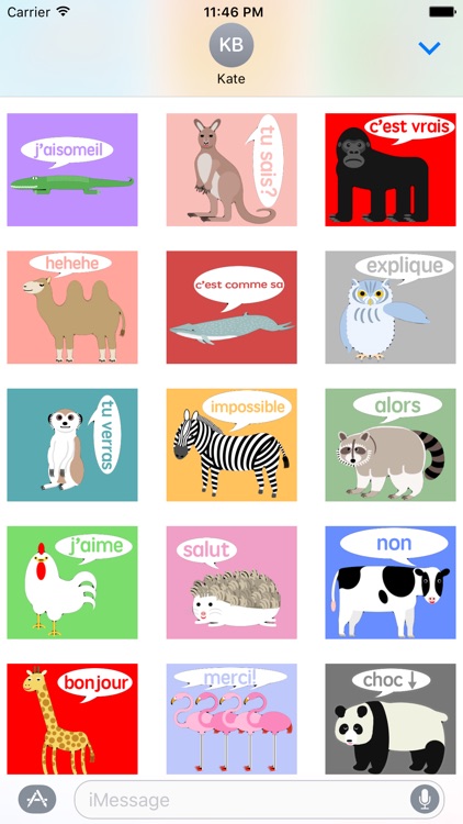 Animal stickers French version