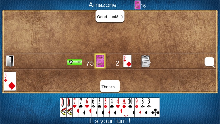 Online Canasta game with  