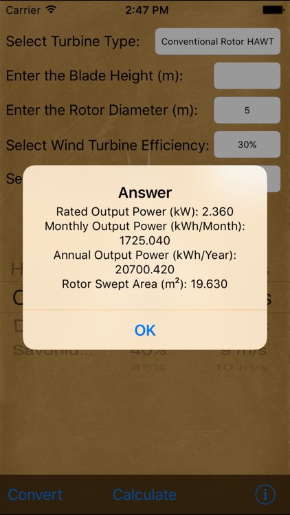 Wind Turbine Power Calc