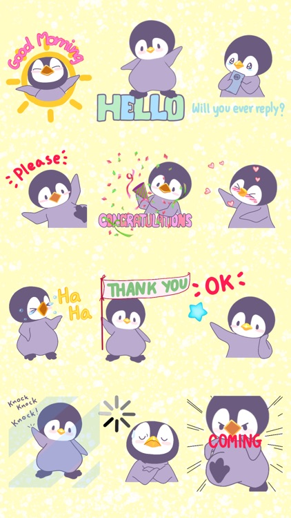 Penguin Bo Animated Bird Stickers for Text Message