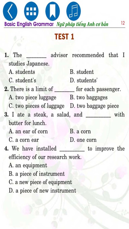 Ngữ pháp tiếng Anh cơ bản (Basic English Grammar) screenshot-3