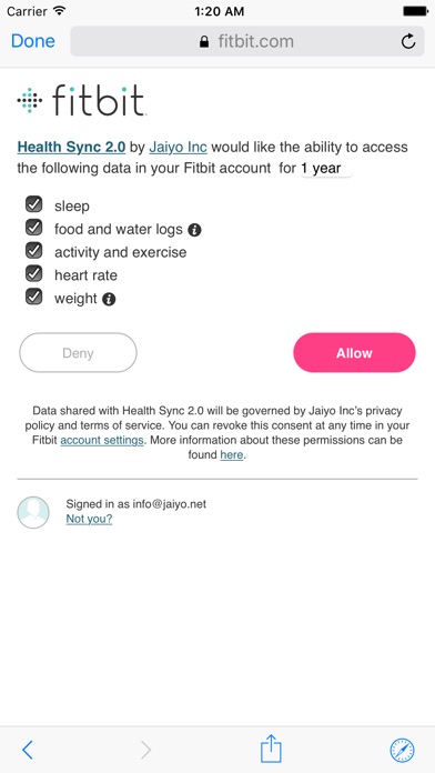 Health Sync for Fitbit screenshot1