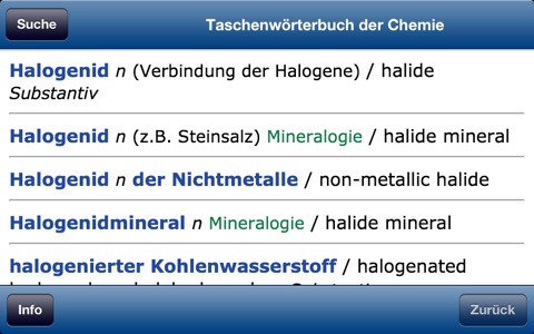 Wörterbuch Chemie FR <-> DE screenshot 2