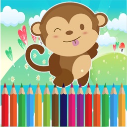 Monkey Coloring For Kids learning Fourth Edition