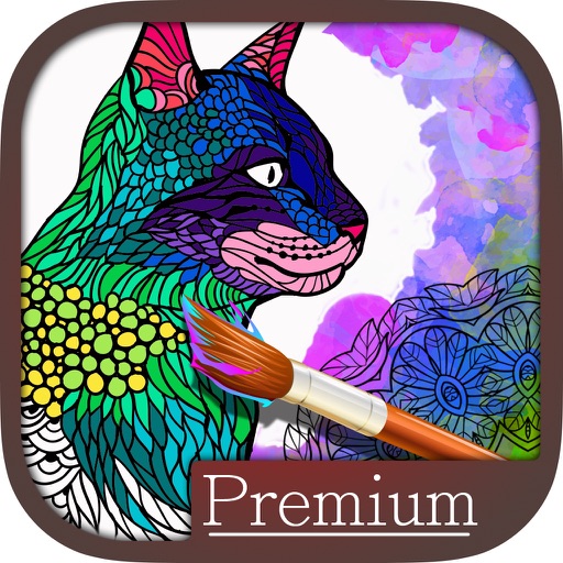 Cats mandalas coloring book for adults - Premium icon