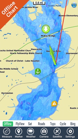 Lake Houston Texas GPS fishing map offline(圖3)-速報App