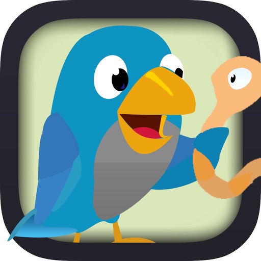 An Early Bird worm tasting bird in the woods Free icon