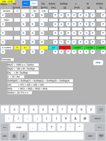 Solution Mol Calculator Lite screenshot 3