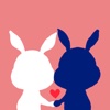 Couple Lovers Bunnys Stickers