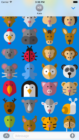 Cute Animals Stickers for iMessage Chat 