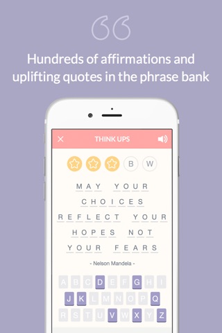 Think Ups – The Affirmation Word Game that Strengthens Willpower, Reduces Stress and boosts your Mood screenshot 2