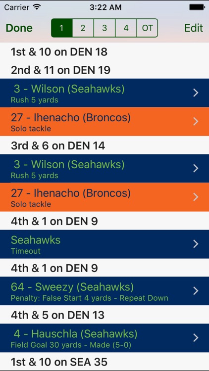 iTouchdown Football Scorekeeping