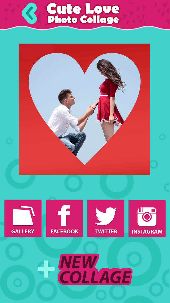 ラブ写真のコラージュアートフレーム＆エフェクトエディタ