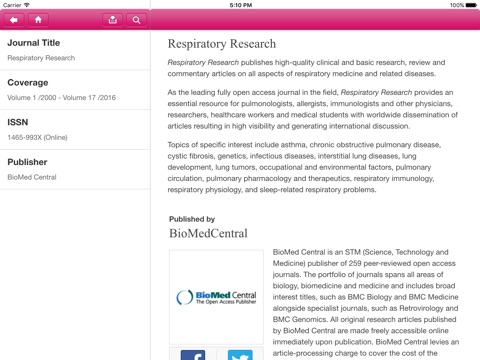 Respiratory Research screenshot 2