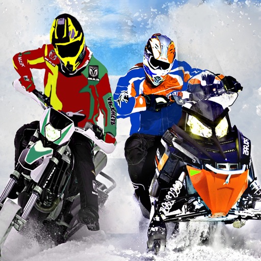 SnowMobile Vs Snow Bike - Snow Mobile Racing Games icon