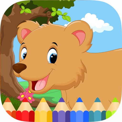 Zoo Animal Coloring Book - Fun Kids Drawing Icon