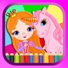 Pony And Princess Coloring Book Paint & Draw Games