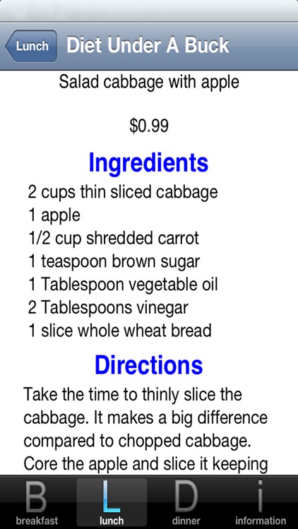 Diet Meals Under A Buck screenshot-3