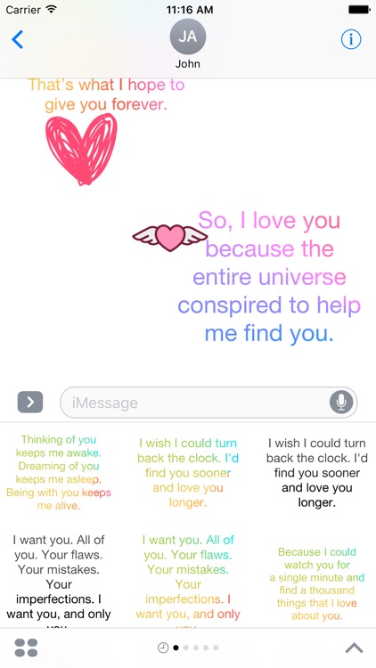 Say You Love Me Stickers For iMessage